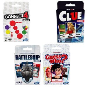 4 HASBRO Card Games Battleship, Guess Who, Connect 4 And Clue
